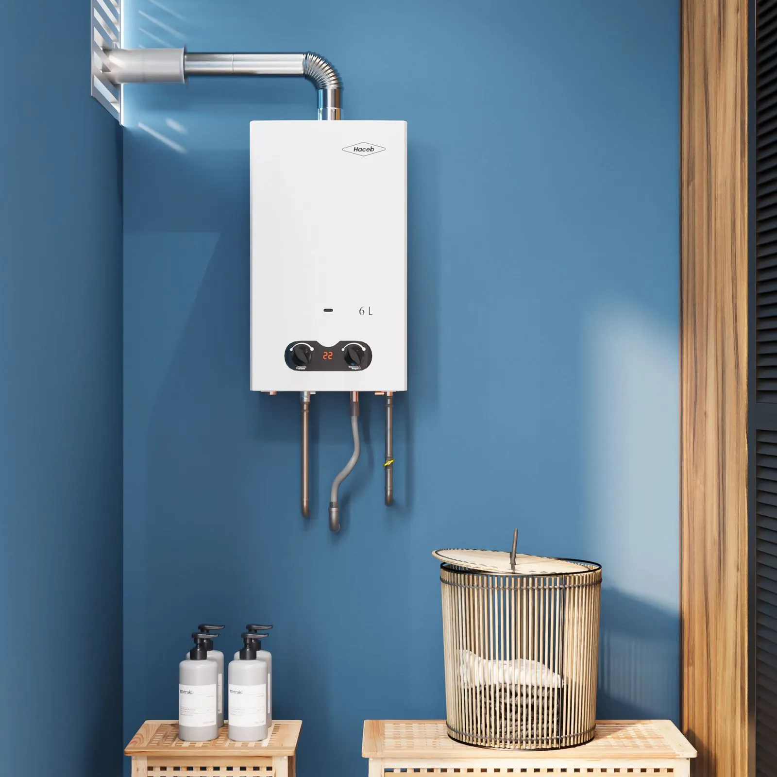 Calentador De Paso 6 Lt Tf Display Bambú Haceb - Imagen 3