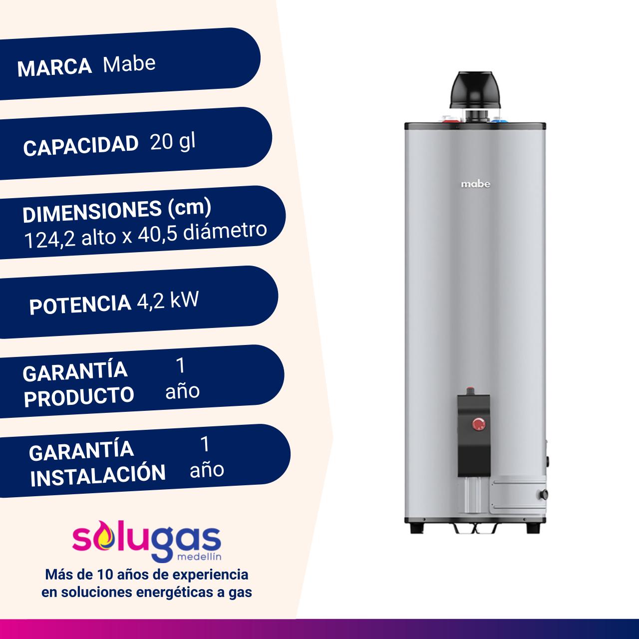Calentador De Acumulación 20 Galones Mabe Gris - Imagen 5