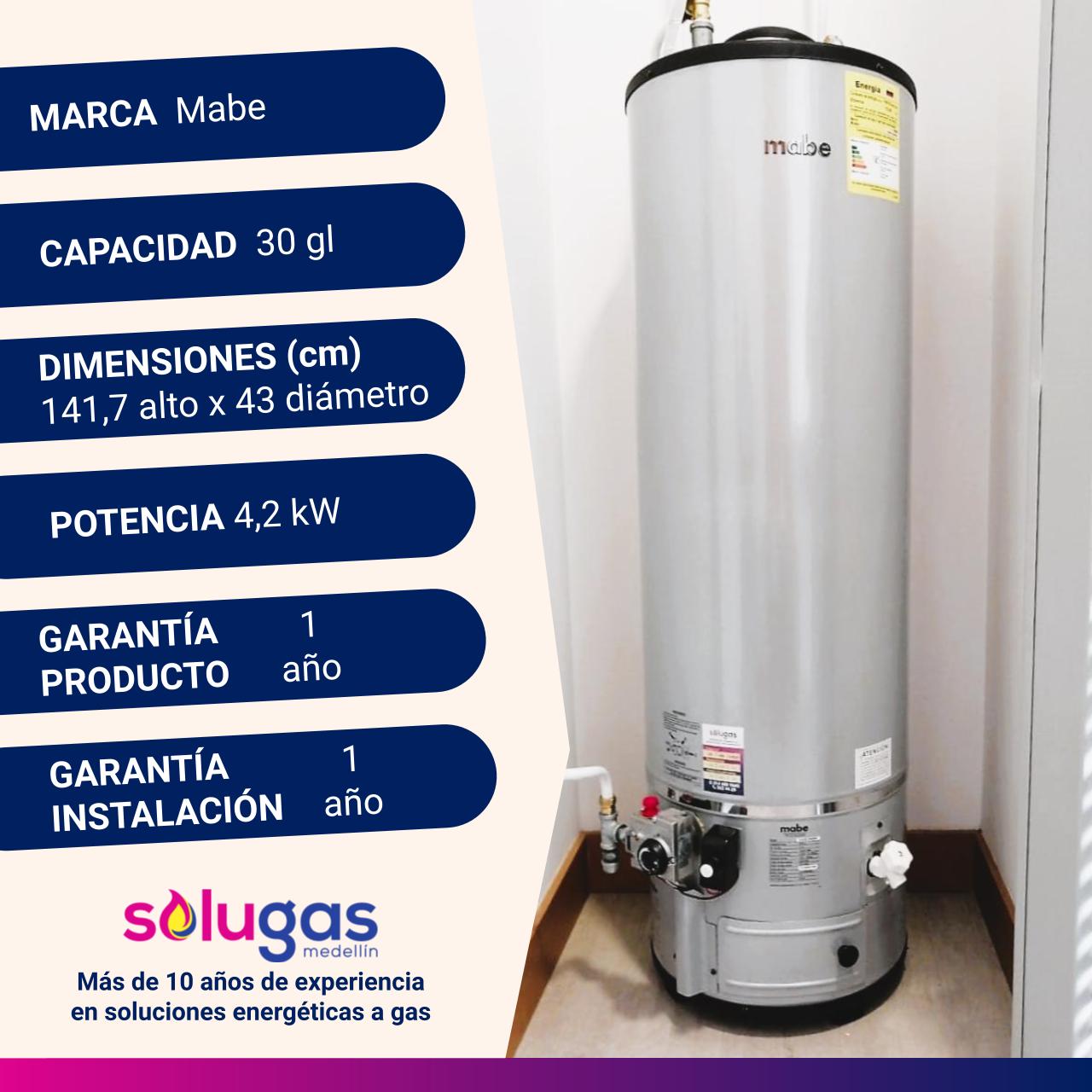 Calentador De Acumulación 30 Galones Mabe Gris - Imagen 4