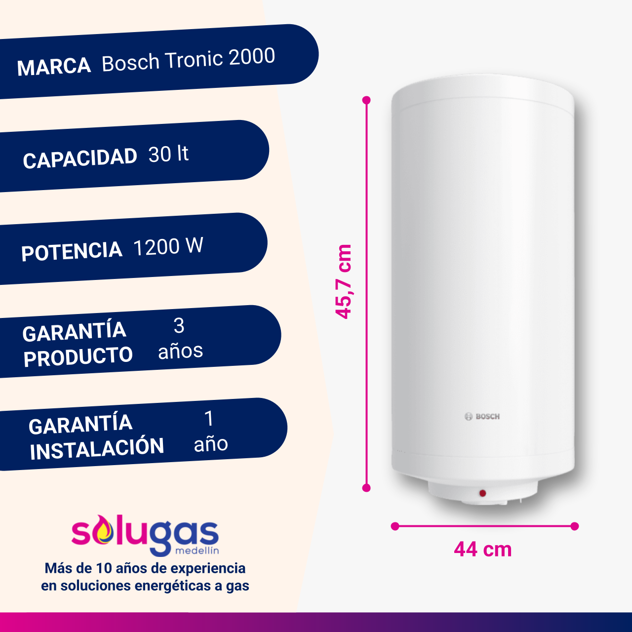 Calentador De Acumulación 30 Litros Bosch Thermotank Tronic 2000 T - Imagen 5